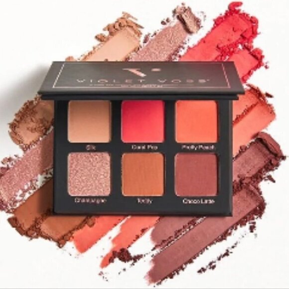 Violet Voss BNIB 6 Shade Coral Pop Mini Warm Matte Shimmer Eyeshadow Palette - Picture 1 of 6